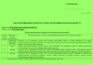Карта оценки уровня профессиональных рисков для раздельщика лома и отходов металлов